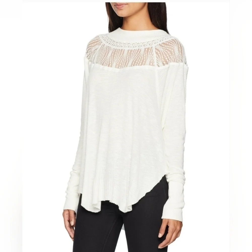 Free People White Thermal Top
